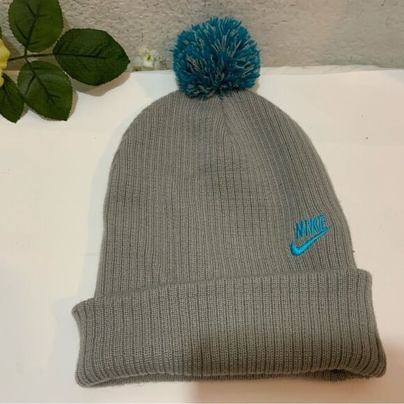 Nike Beanie unisex gray blue winter cap - Picture 1 of 3